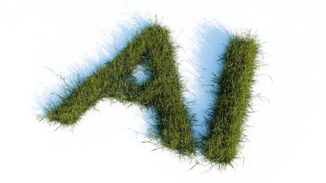 The letters AI made with grass. Made with Blender Cycles.